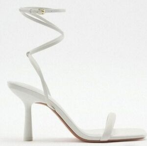 Zara Spiral Wrap Heeled Sandal Sz 41 (Sz10 US)